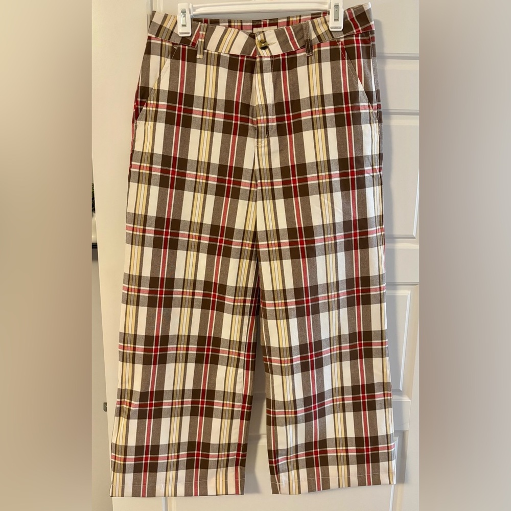 Brixton Red and Brown Plaid Pants